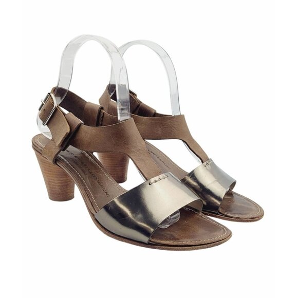 AGL Metalic‎ T-Strap Metalic Sandal - Size 38 / US 7.5 - Picture 1 of 8